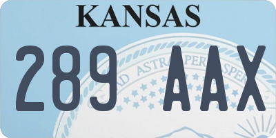 KS license plate 289AAX