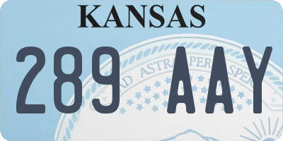 KS license plate 289AAY