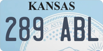 KS license plate 289ABL