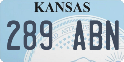 KS license plate 289ABN