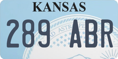KS license plate 289ABR