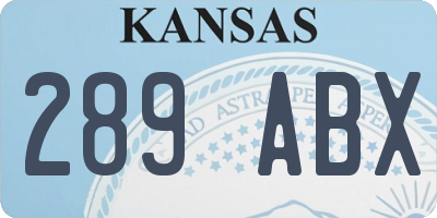 KS license plate 289ABX