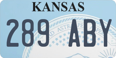KS license plate 289ABY