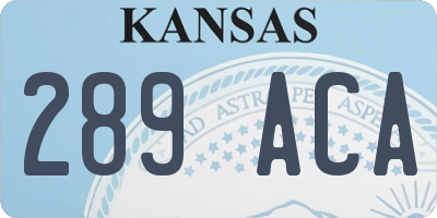 KS license plate 289ACA