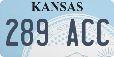 KS license plate 289ACC