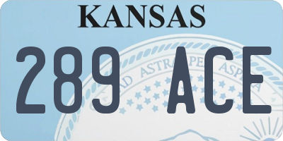 KS license plate 289ACE