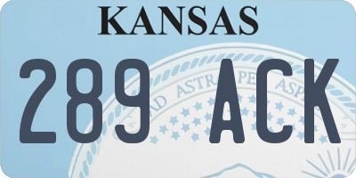 KS license plate 289ACK