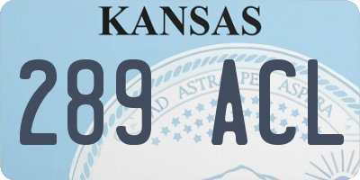 KS license plate 289ACL