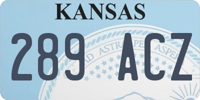 KS license plate 289ACZ