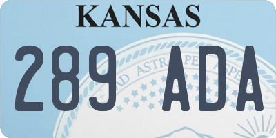 KS license plate 289ADA