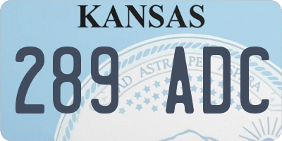 KS license plate 289ADC