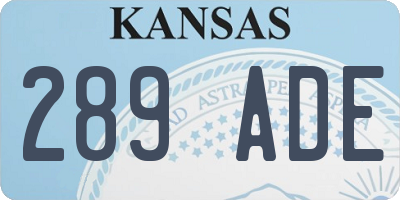 KS license plate 289ADE