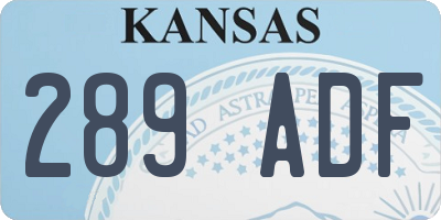 KS license plate 289ADF