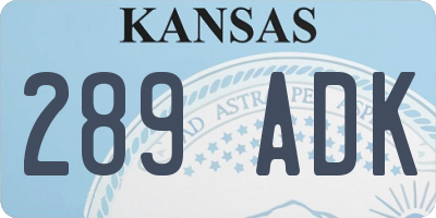KS license plate 289ADK