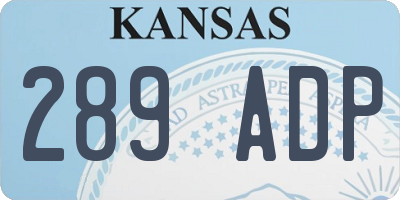 KS license plate 289ADP