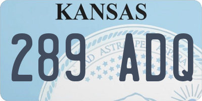 KS license plate 289ADQ