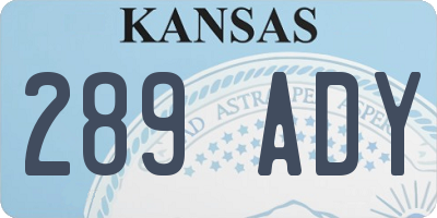 KS license plate 289ADY