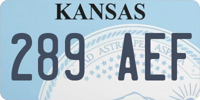 KS license plate 289AEF