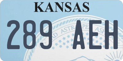 KS license plate 289AEH