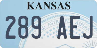 KS license plate 289AEJ