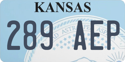 KS license plate 289AEP