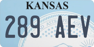 KS license plate 289AEV