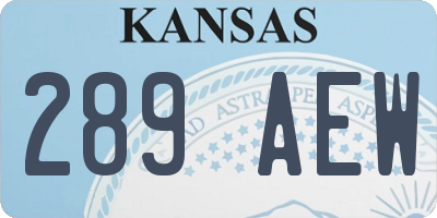 KS license plate 289AEW