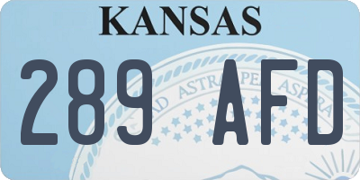 KS license plate 289AFD