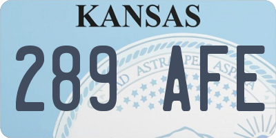 KS license plate 289AFE