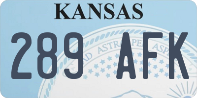 KS license plate 289AFK