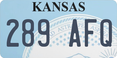 KS license plate 289AFQ