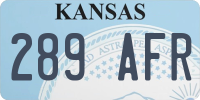 KS license plate 289AFR
