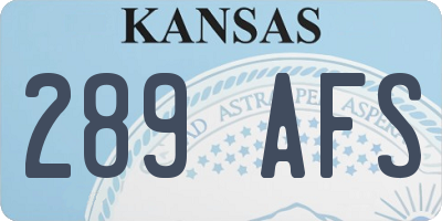 KS license plate 289AFS