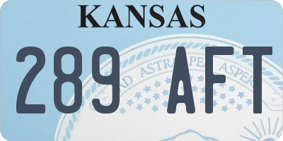 KS license plate 289AFT