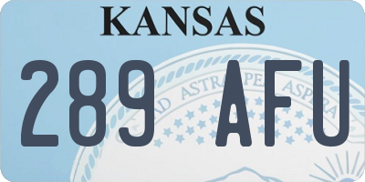 KS license plate 289AFU