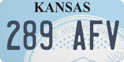 KS license plate 289AFV