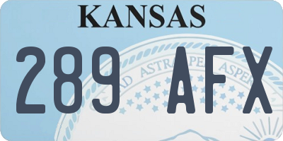 KS license plate 289AFX