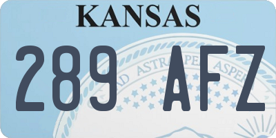 KS license plate 289AFZ