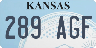 KS license plate 289AGF