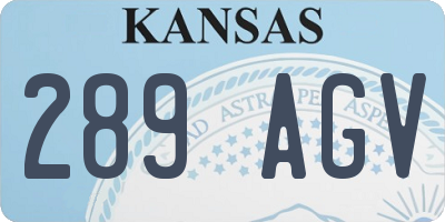 KS license plate 289AGV