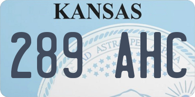 KS license plate 289AHC