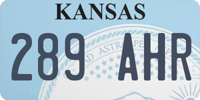 KS license plate 289AHR