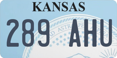 KS license plate 289AHU