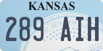 KS license plate 289AIH