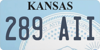 KS license plate 289AII