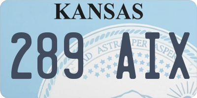 KS license plate 289AIX