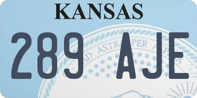 KS license plate 289AJE