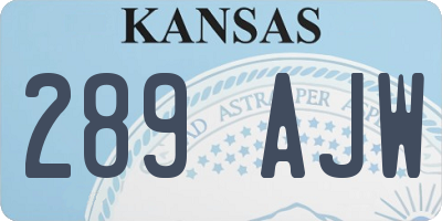 KS license plate 289AJW
