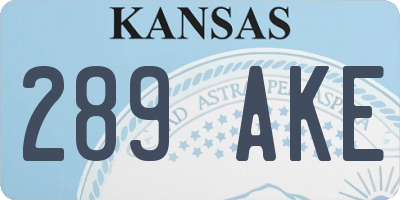KS license plate 289AKE