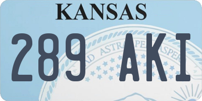 KS license plate 289AKI